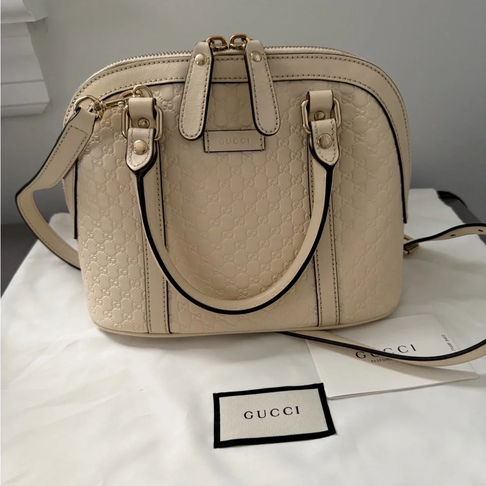 Gucci Beige Leather Satchel - Picture 5 of 16